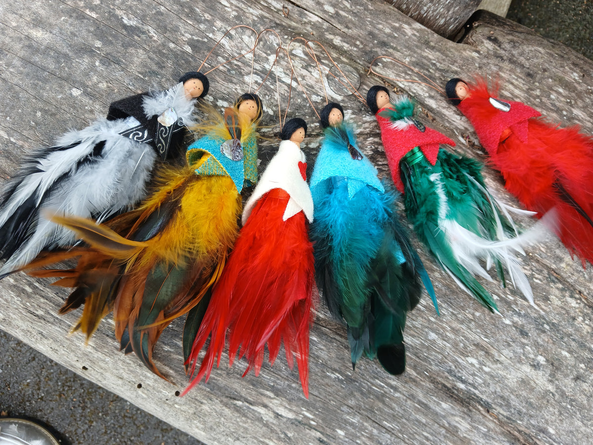 Peg Doll With Feather