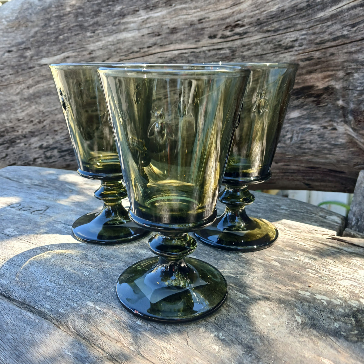 Bee Wine Glass 240ml Olive Green