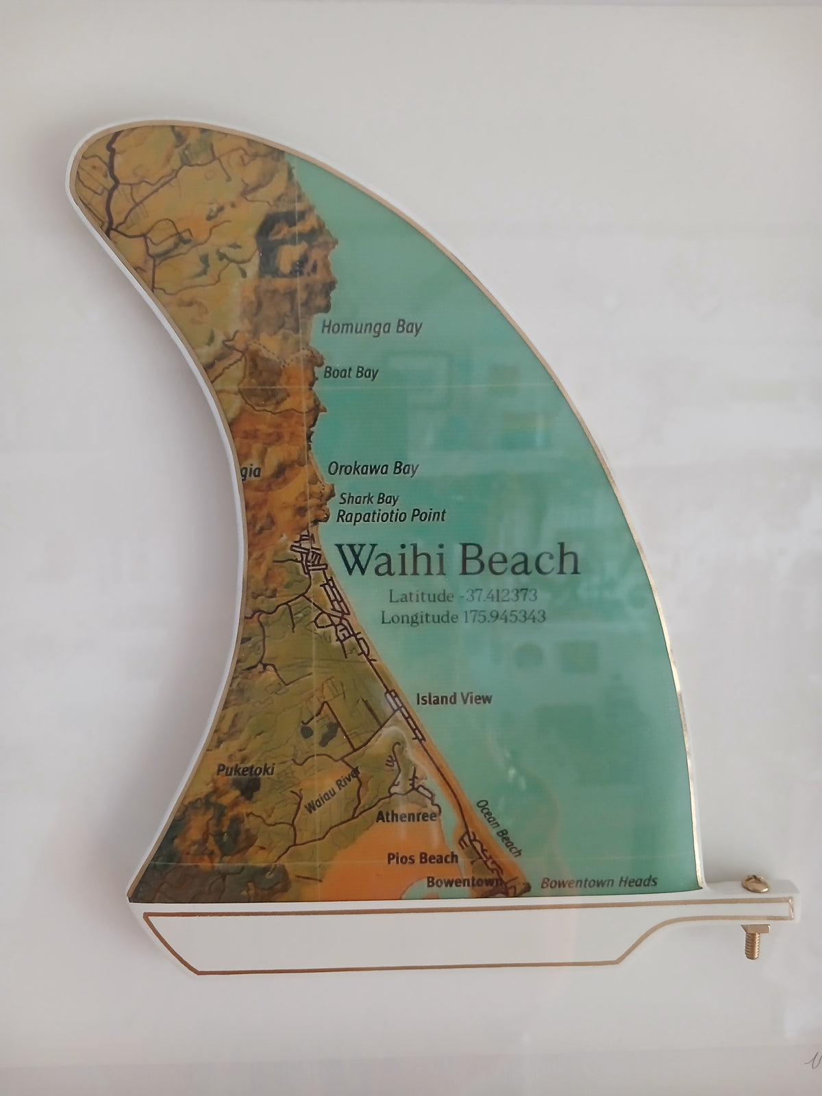 Framed Surfboard Fin - Waihi Beach