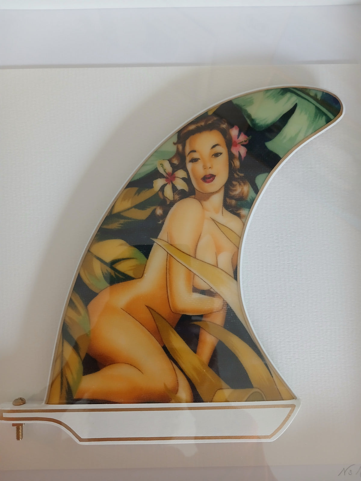 Framed Surfboard Fin-Island Girl