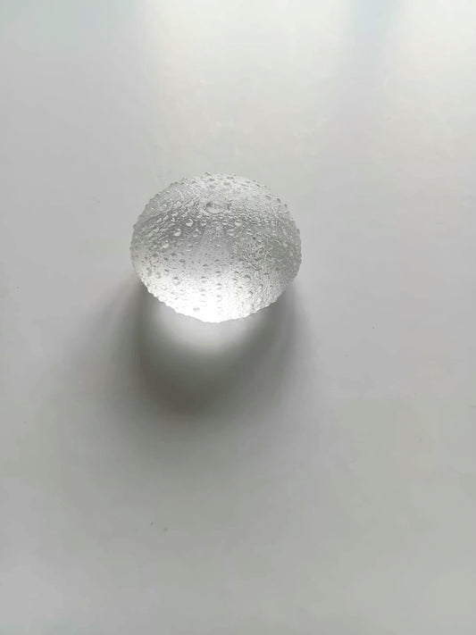 Small Glass Urchen - clear/white 42mm