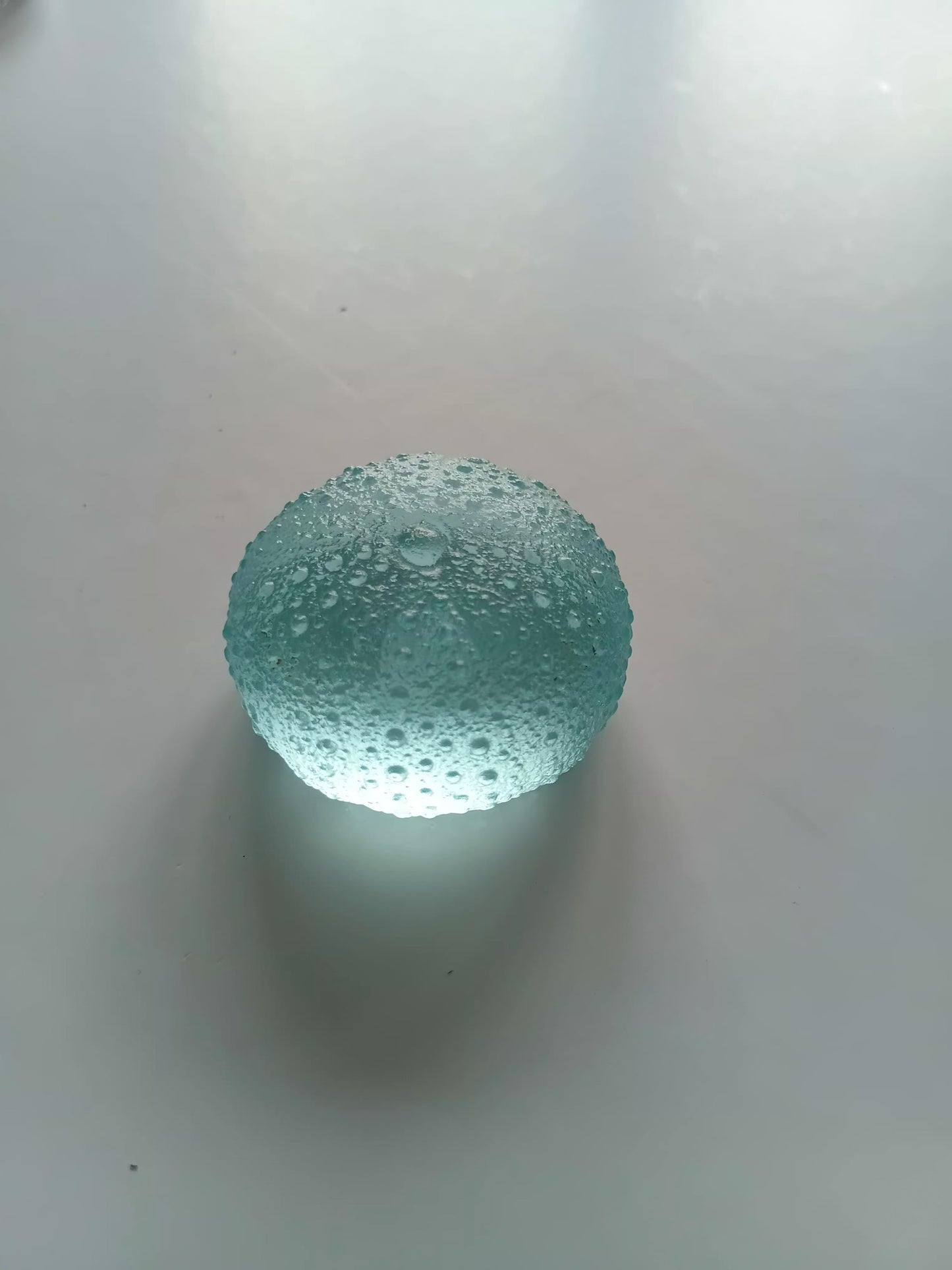 Small Glass Urchen - Light aqua 42mm