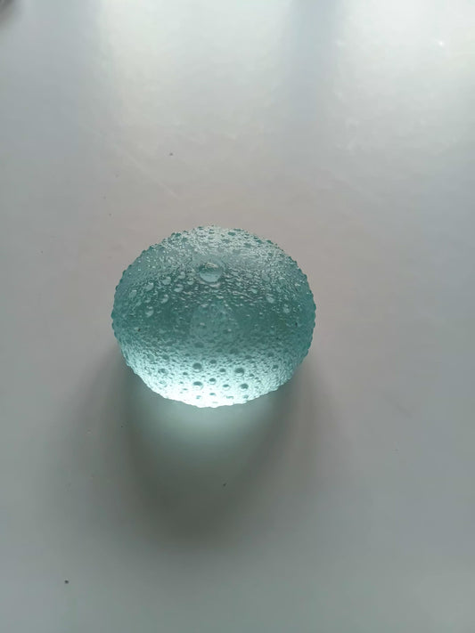 Small Glass Urchen - Light aqua 42mm
