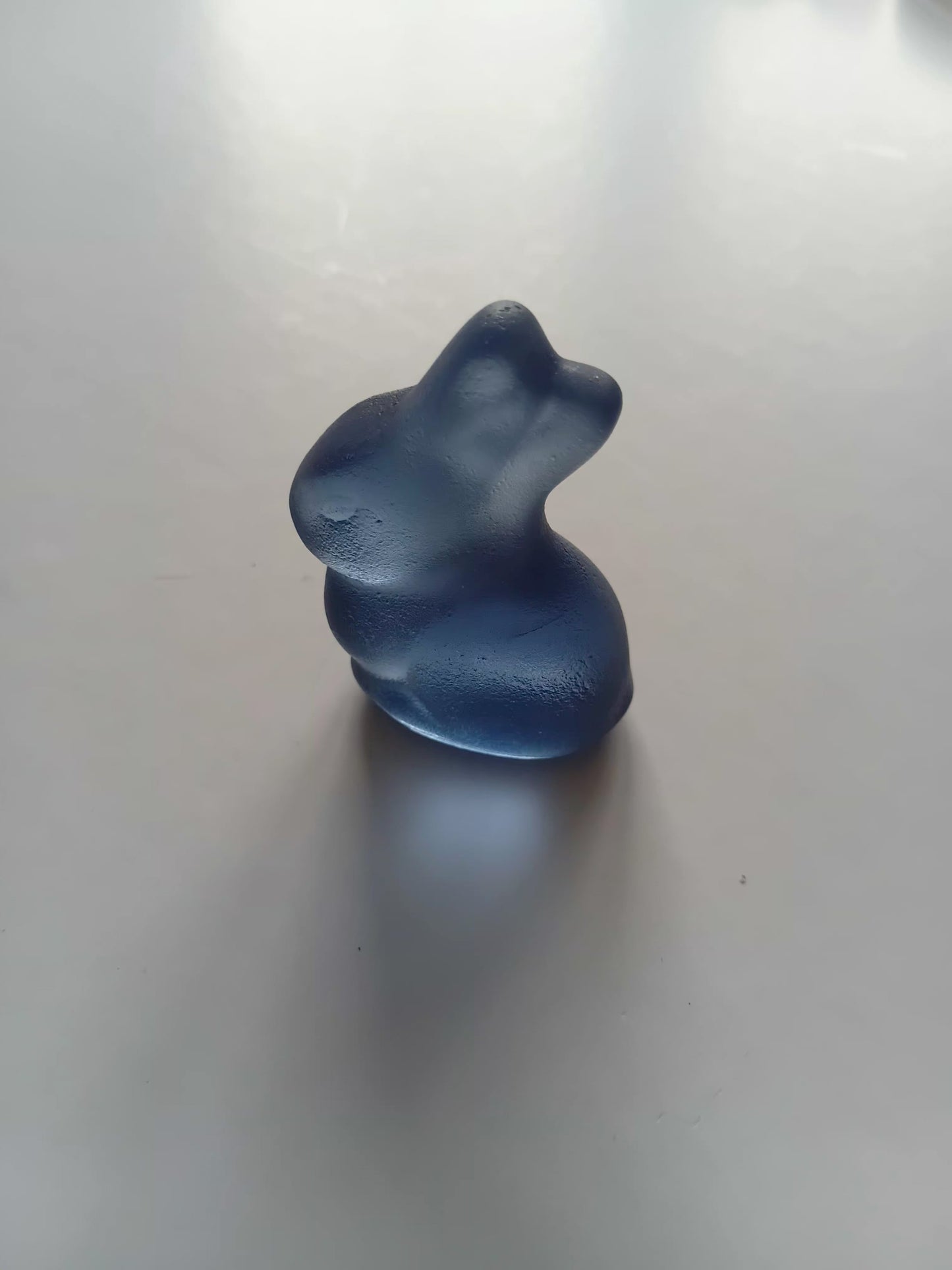 Glass Tiny Bunny Steel Blue