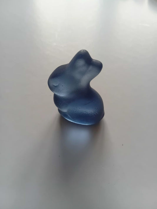 Glass Tiny Bunny Steel Blue