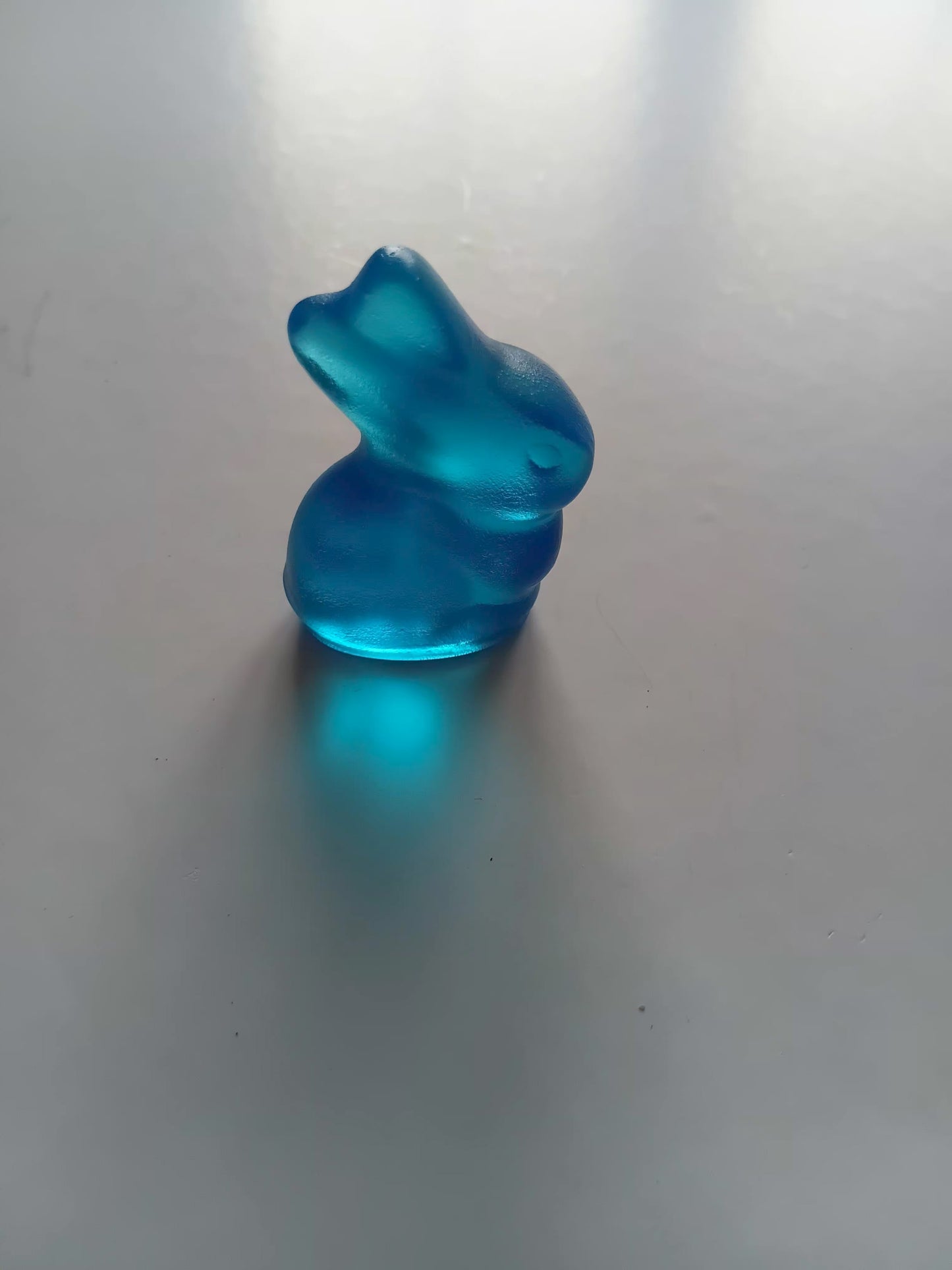 Glass Tiny Bunny Dark Aqua 24