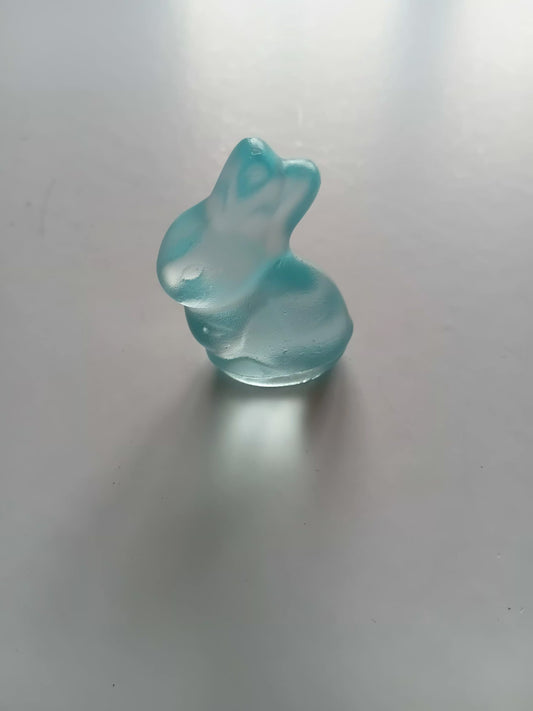 Glass Tiny Bunny Light Aqua 24