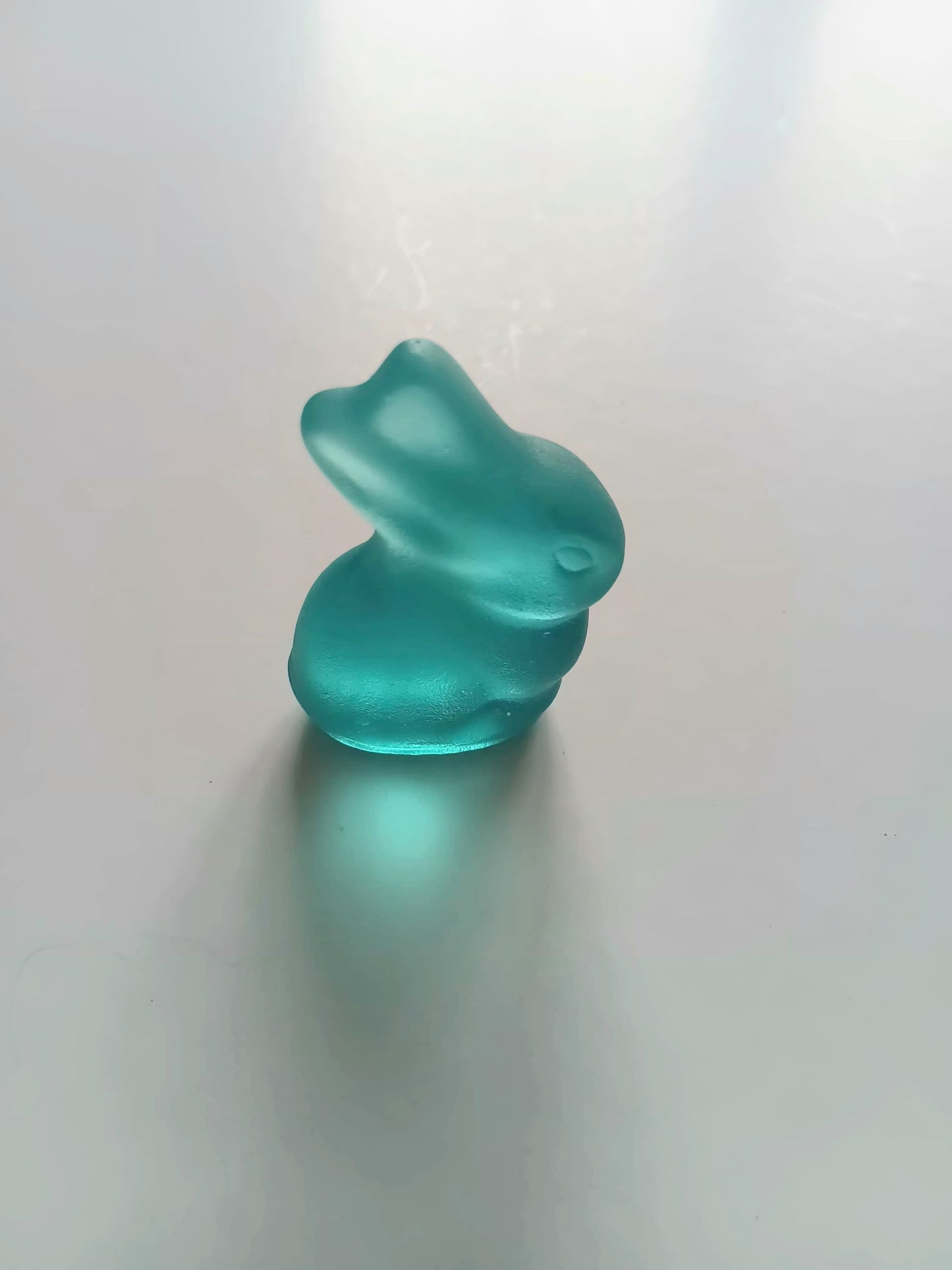 Glass Tiny Bunny Copper Blue 1
