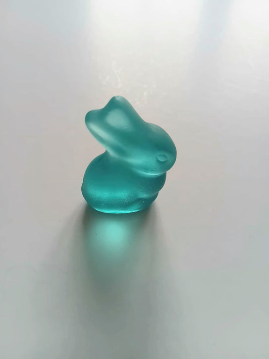Glass Tiny Bunny Copper Blue 1