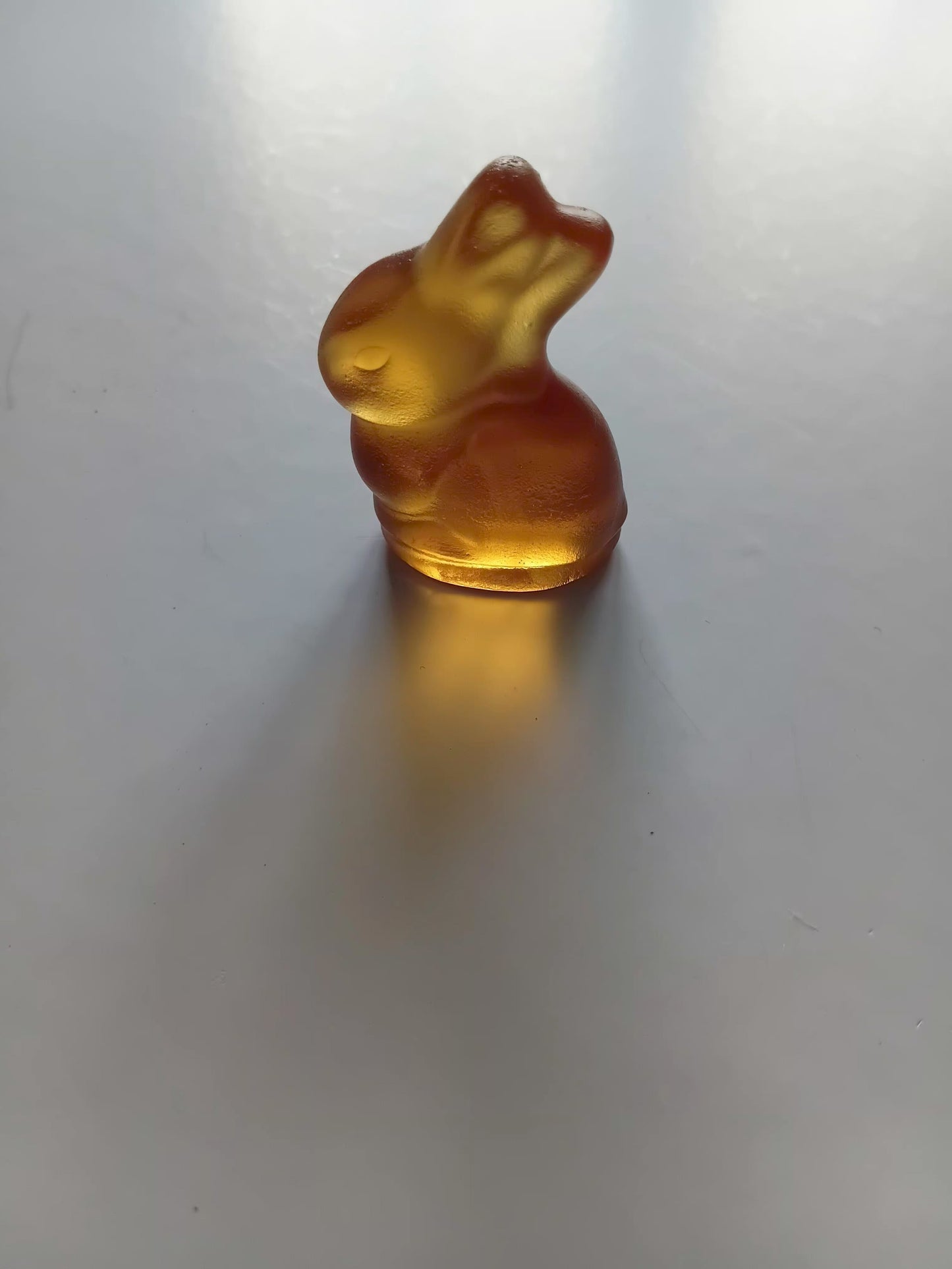 Glass Tiny Bunny  Orange Red