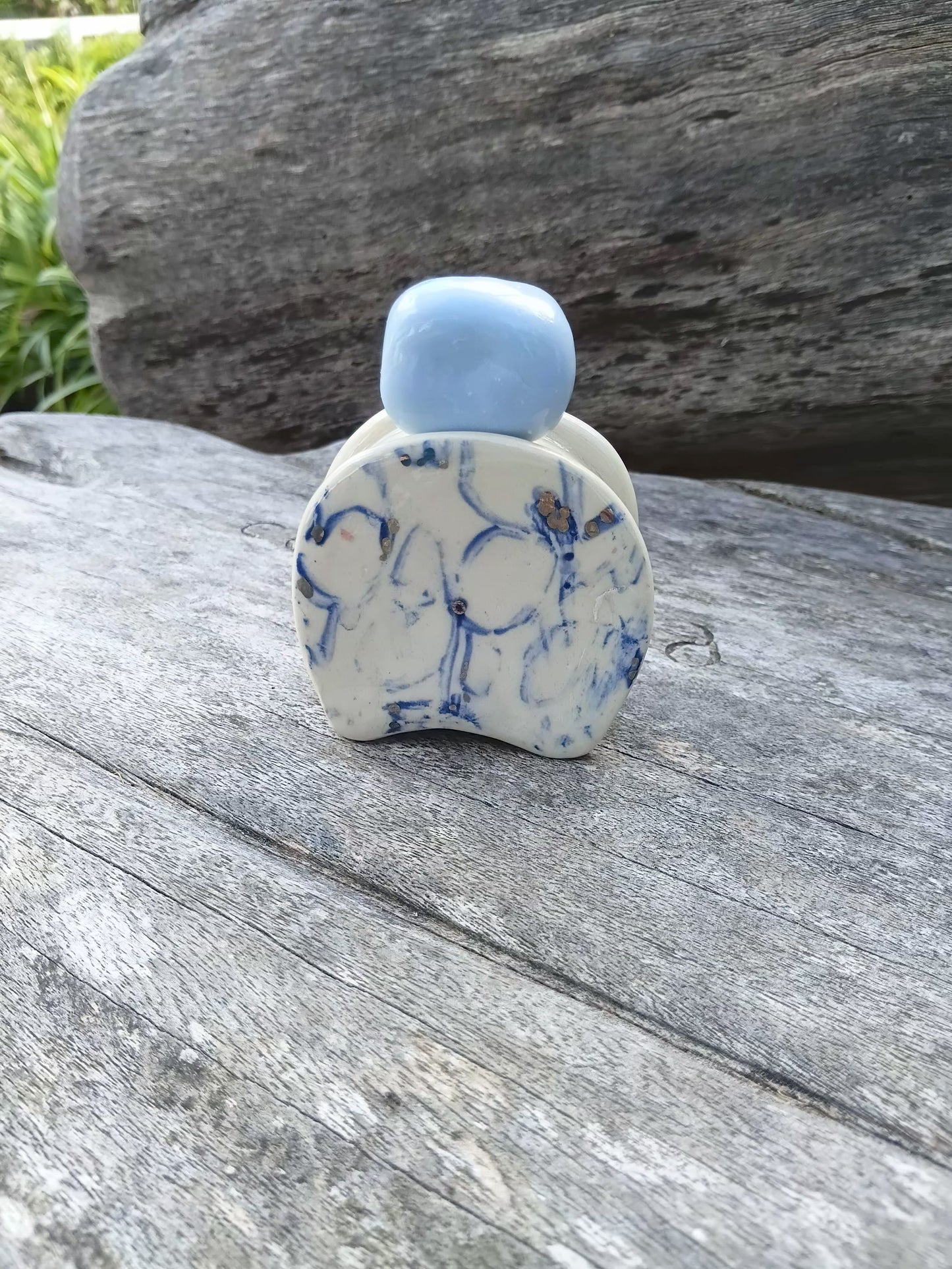 Perfume Bottle Small Blue with Stopper