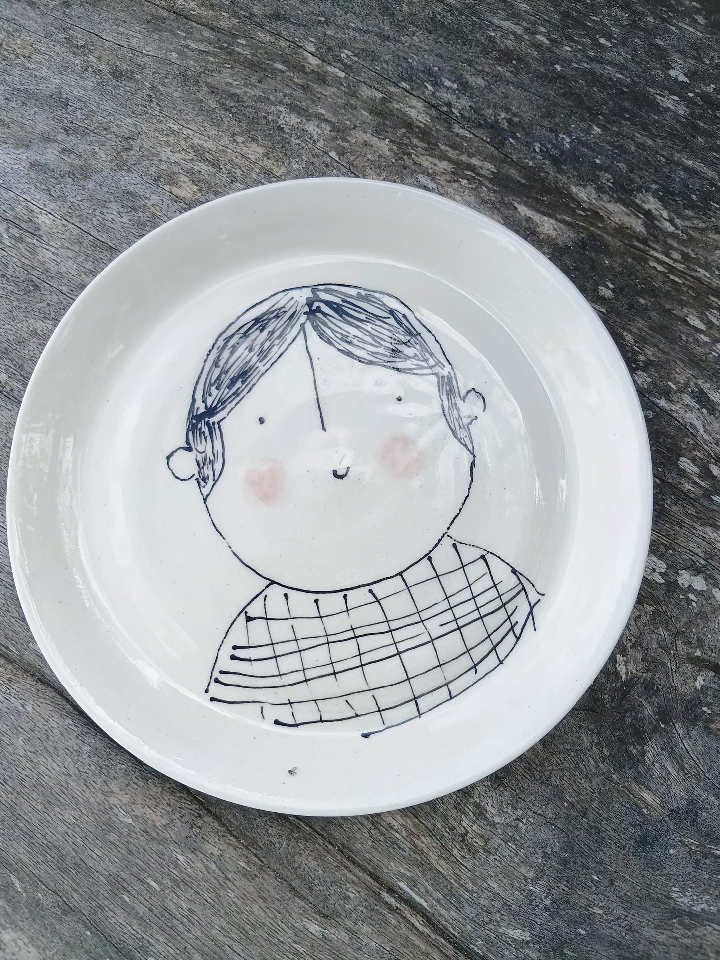 Plate Hand Painted Faces