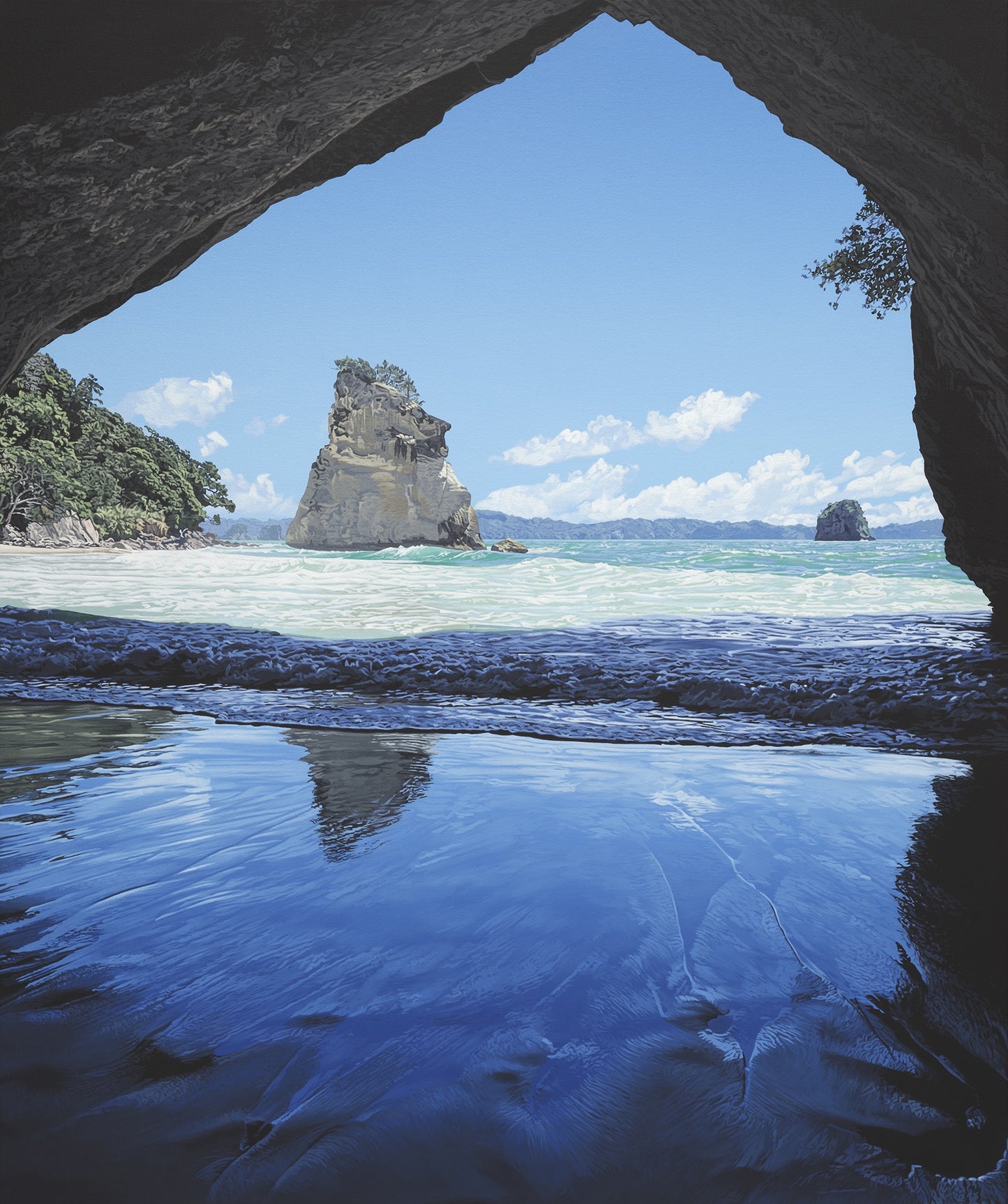 Matt Payne Cathedral Cove Reflection UNFRAMED