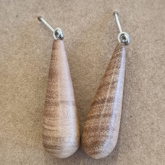 Petrified Wood Drop Earrings