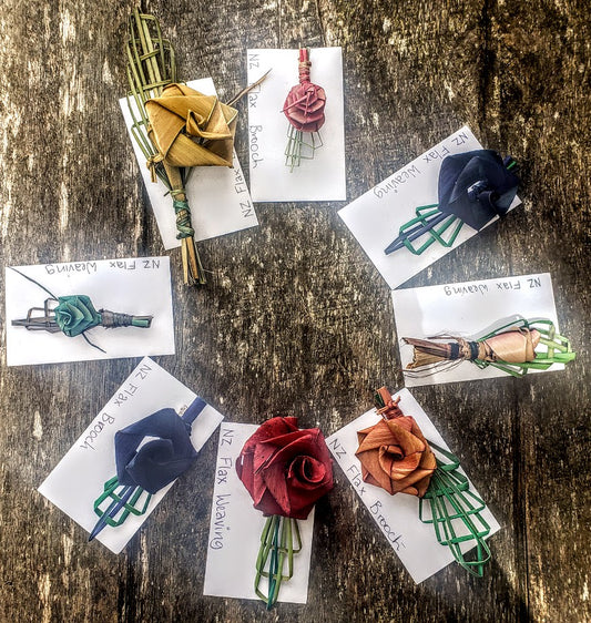 Flax Weaving Brooches