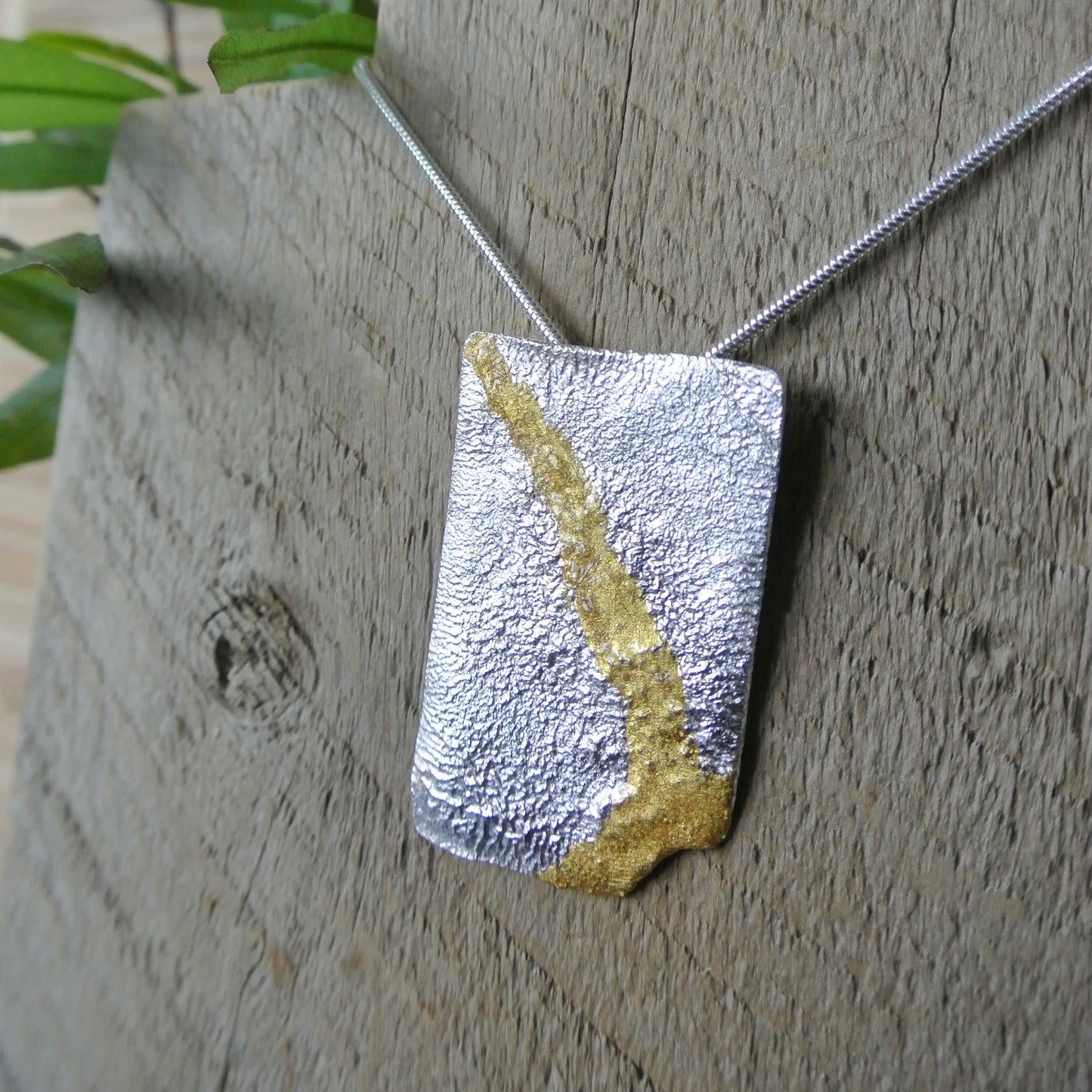 24ct Gold Leaf Golden River Pendant