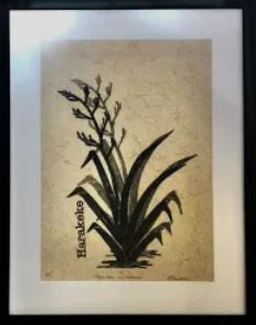 Harakeke Print on Handmade Harakeke Paper A2