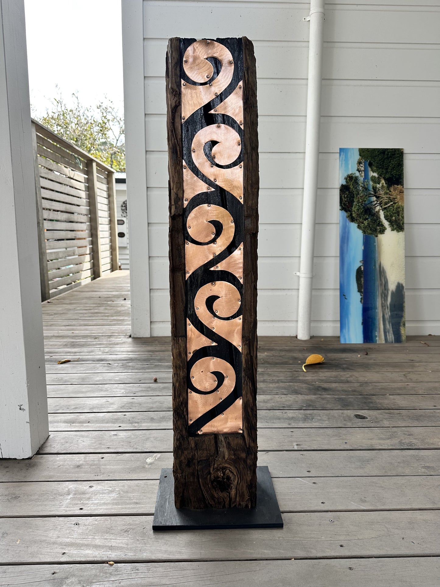 Copper Koru Sculpture 1m