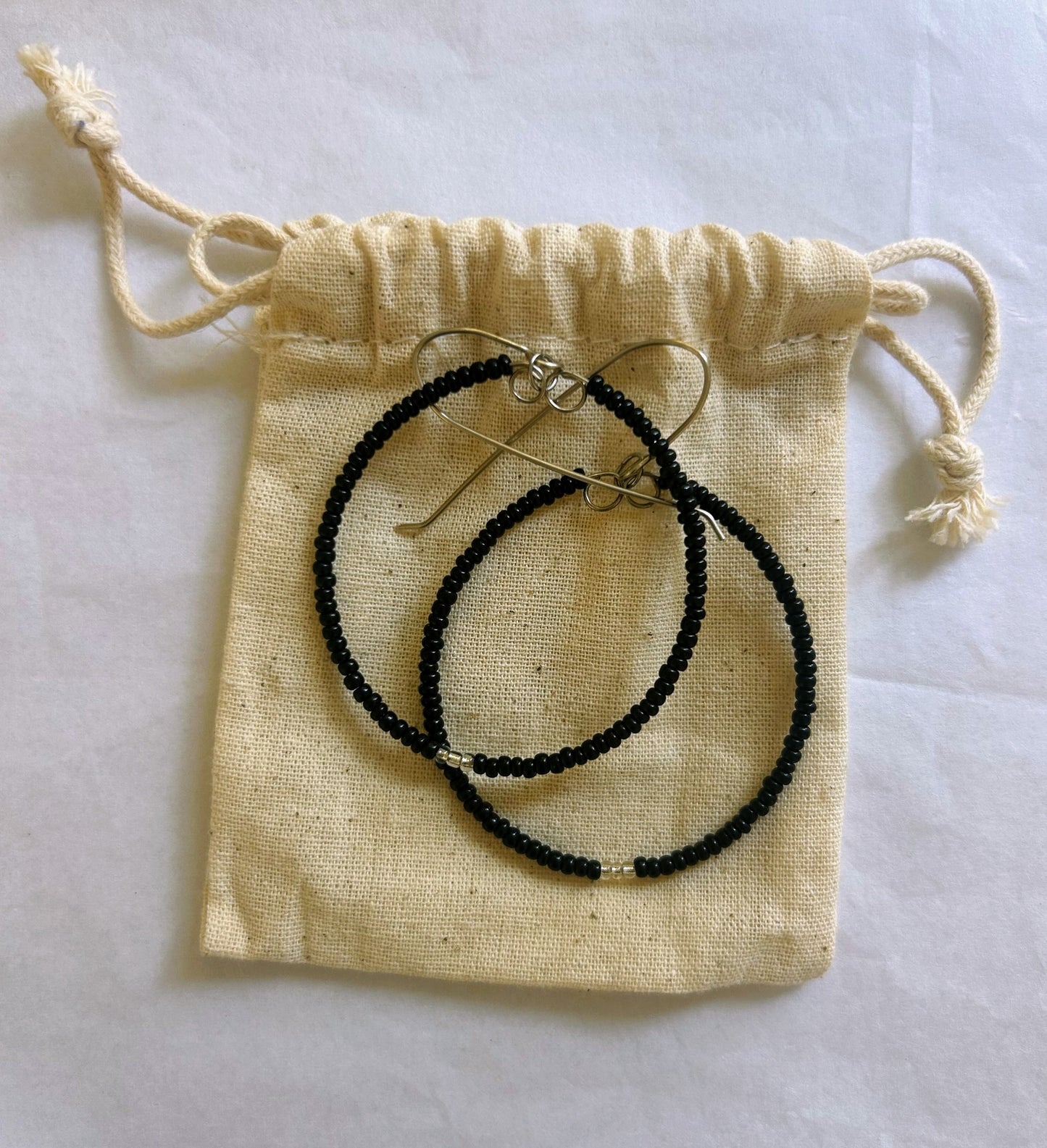 Hoop Earrings Small Bead