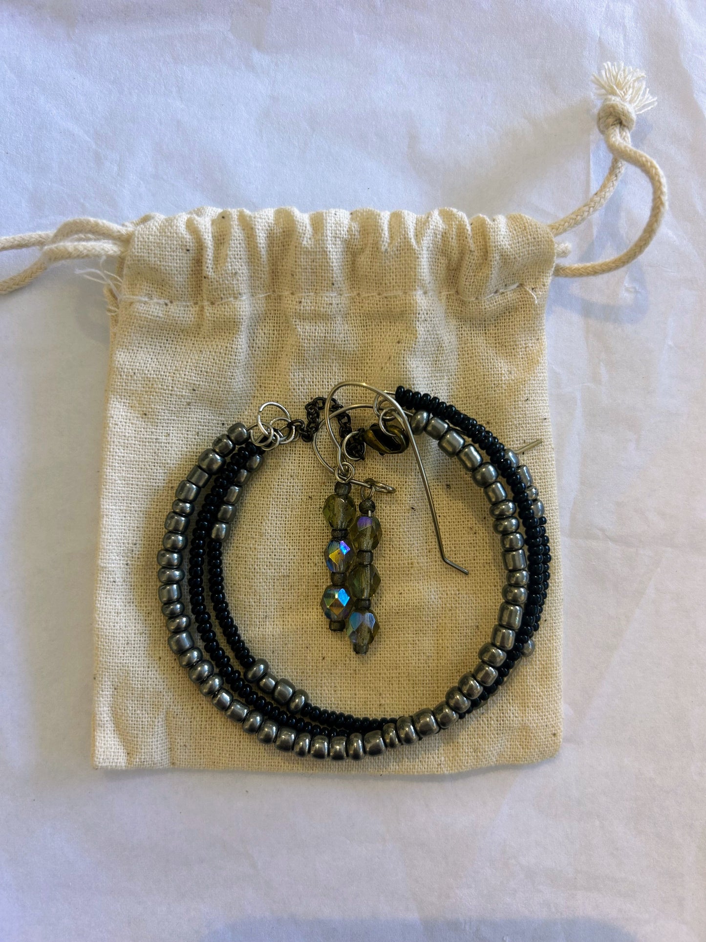 3 Wire Bracelet & Earrings Set