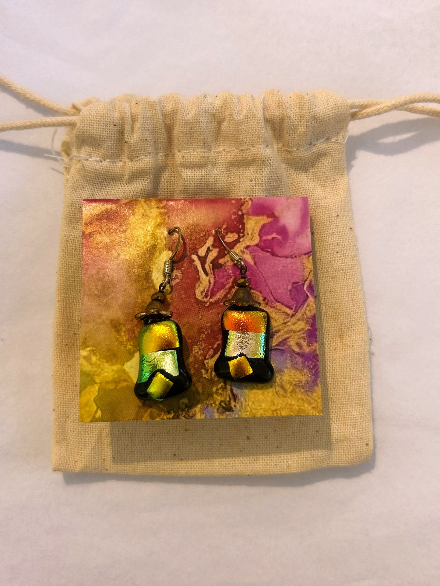 Dichroic glass earrings