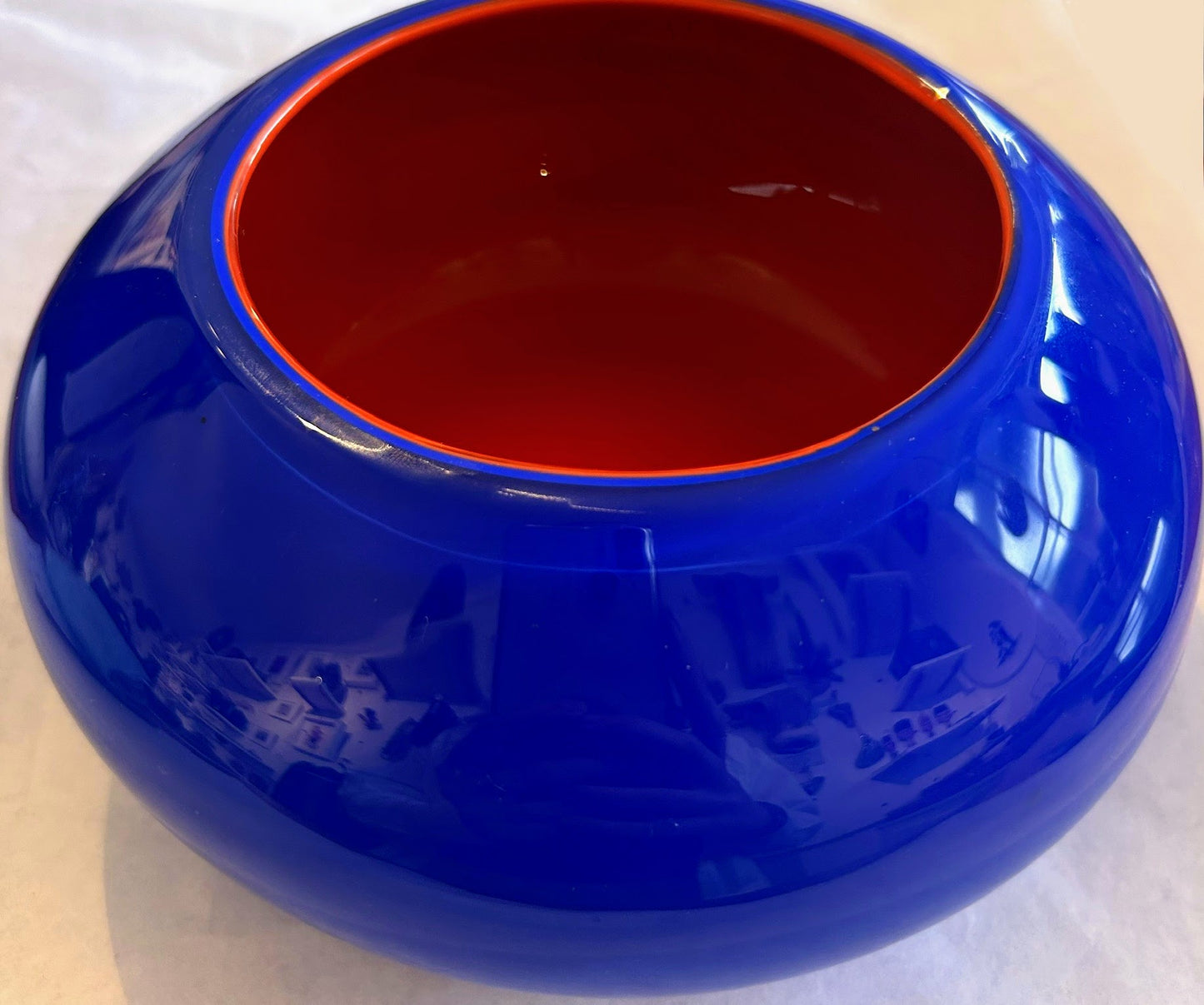 Blue & Orange glass bowl