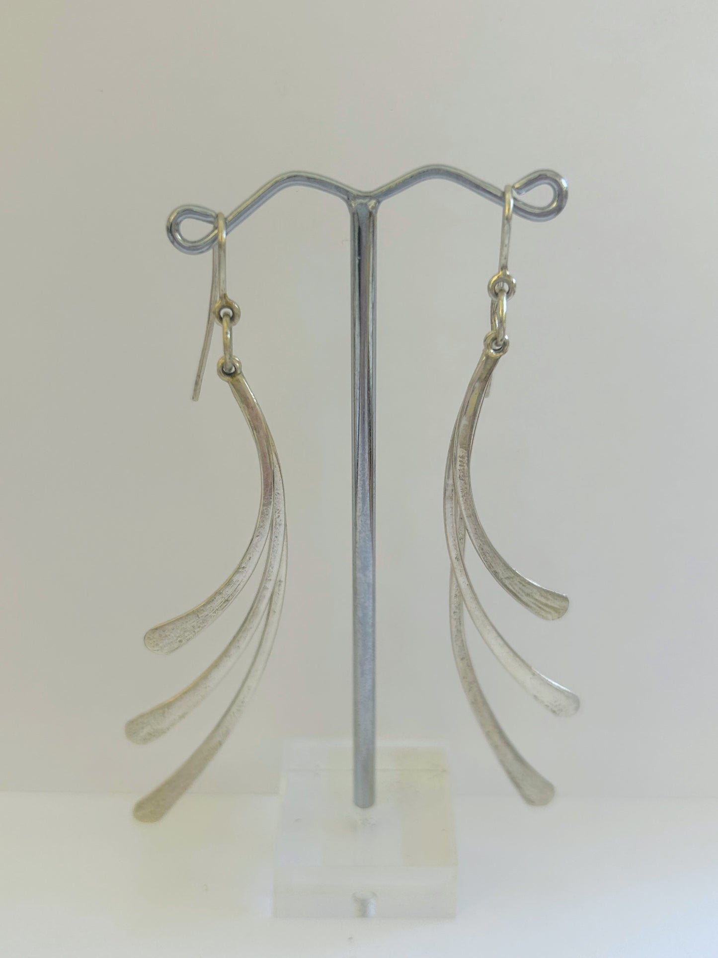 Tripple Drop Silver Earrings