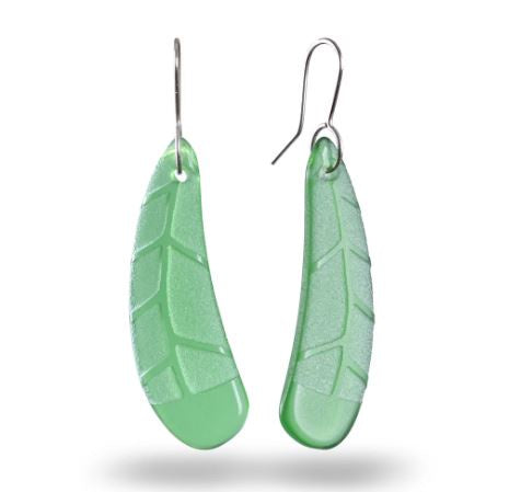 Earrings-Huia Feather-Green