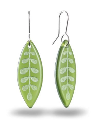 Earrings-Kowhai Leaf-Green
