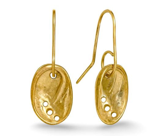 Earrings-Baby Paua- Gold-LARGE
