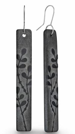 Earrings-Rata Vine Drop- Black