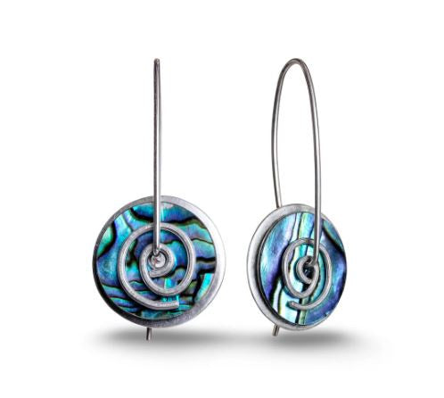 Earrings-Silver Spiral Paua-Small