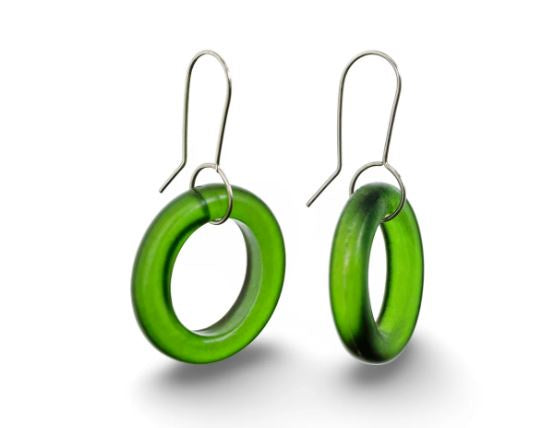 Earrings-Hoop-Small-Green