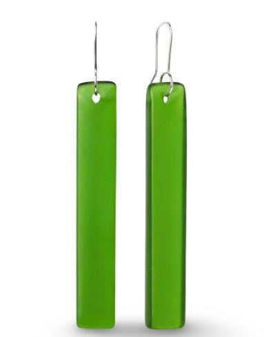 Earrings-Straight Drop-Green