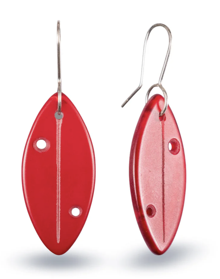 Pōhutukawa Leaf Earrings - RED