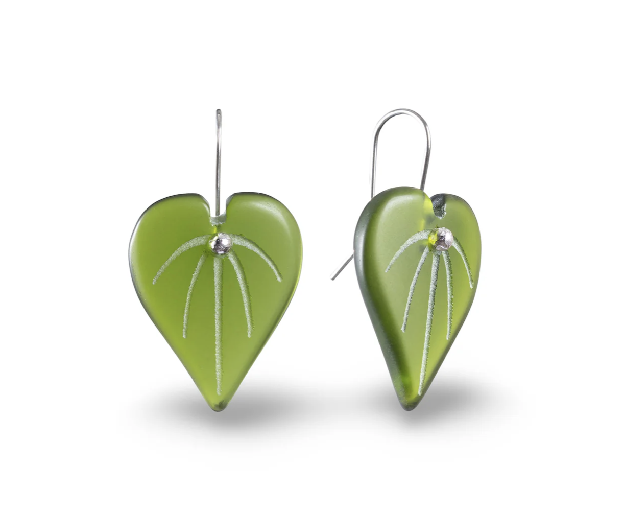 Kawakawa Leaf Earrings Green
