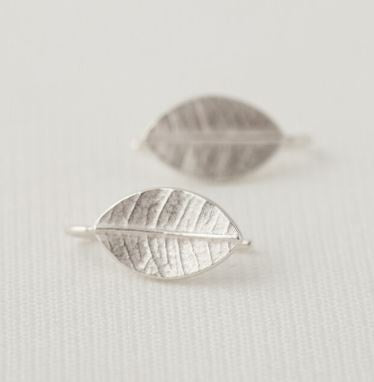 Leaf Drop Earrings Silver