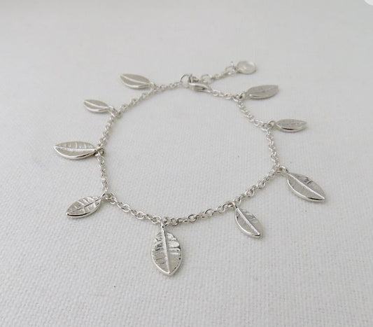 Leaf Fan Bracelet Silver