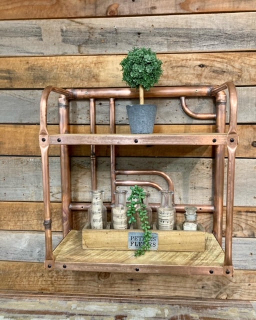 2 tier shelf with timber