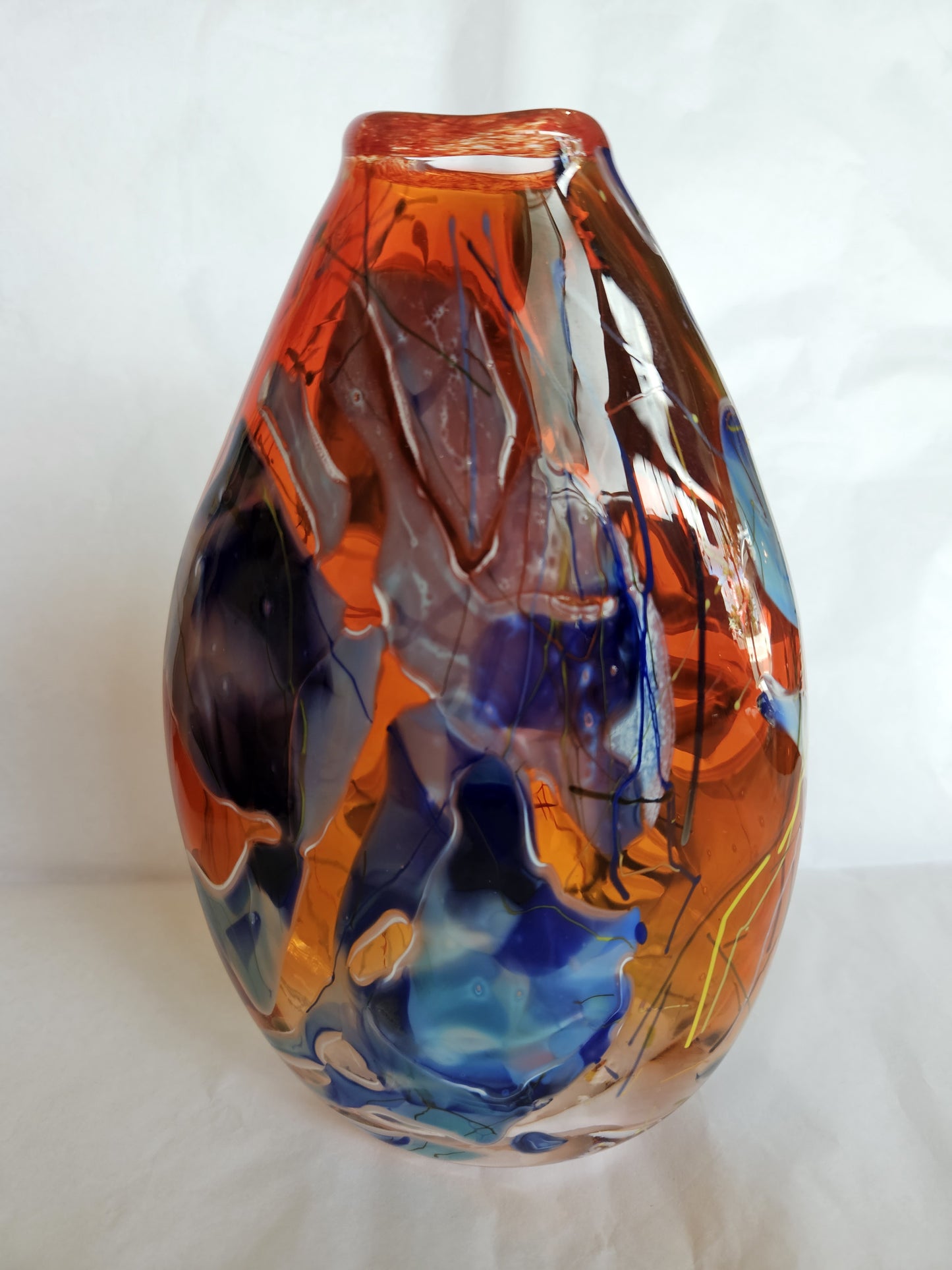 Oval Shard Vase - Red