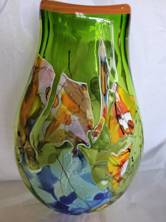 Oval Shard Vase - Lime Green 2022