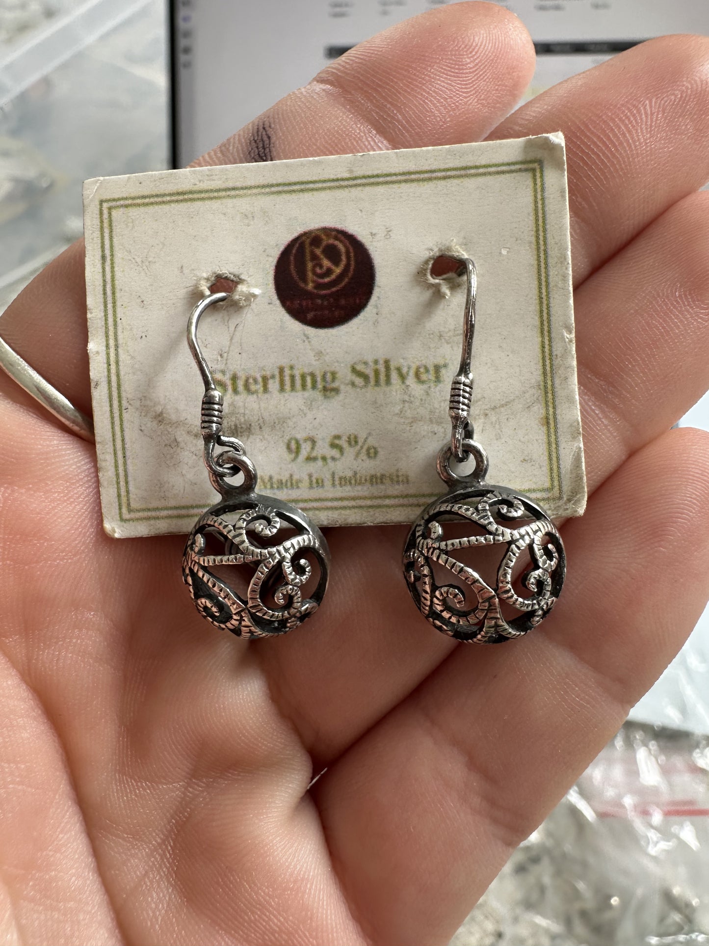 Sterling Silver Koru half Ball Earrings