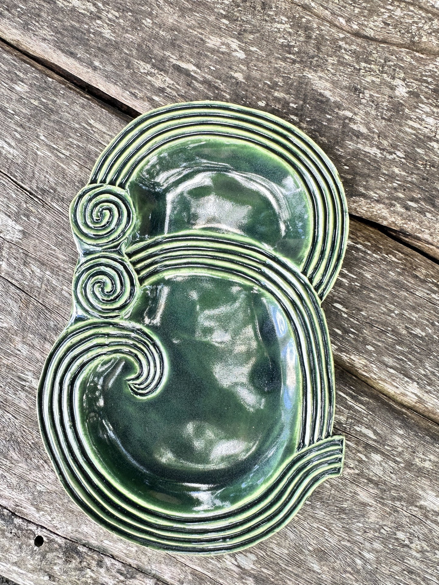 Carved Green Plate