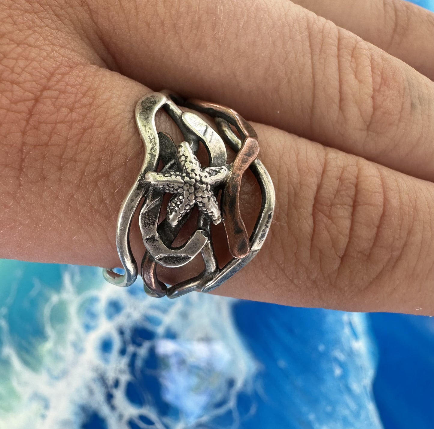 Silver Starfish Ring 5641