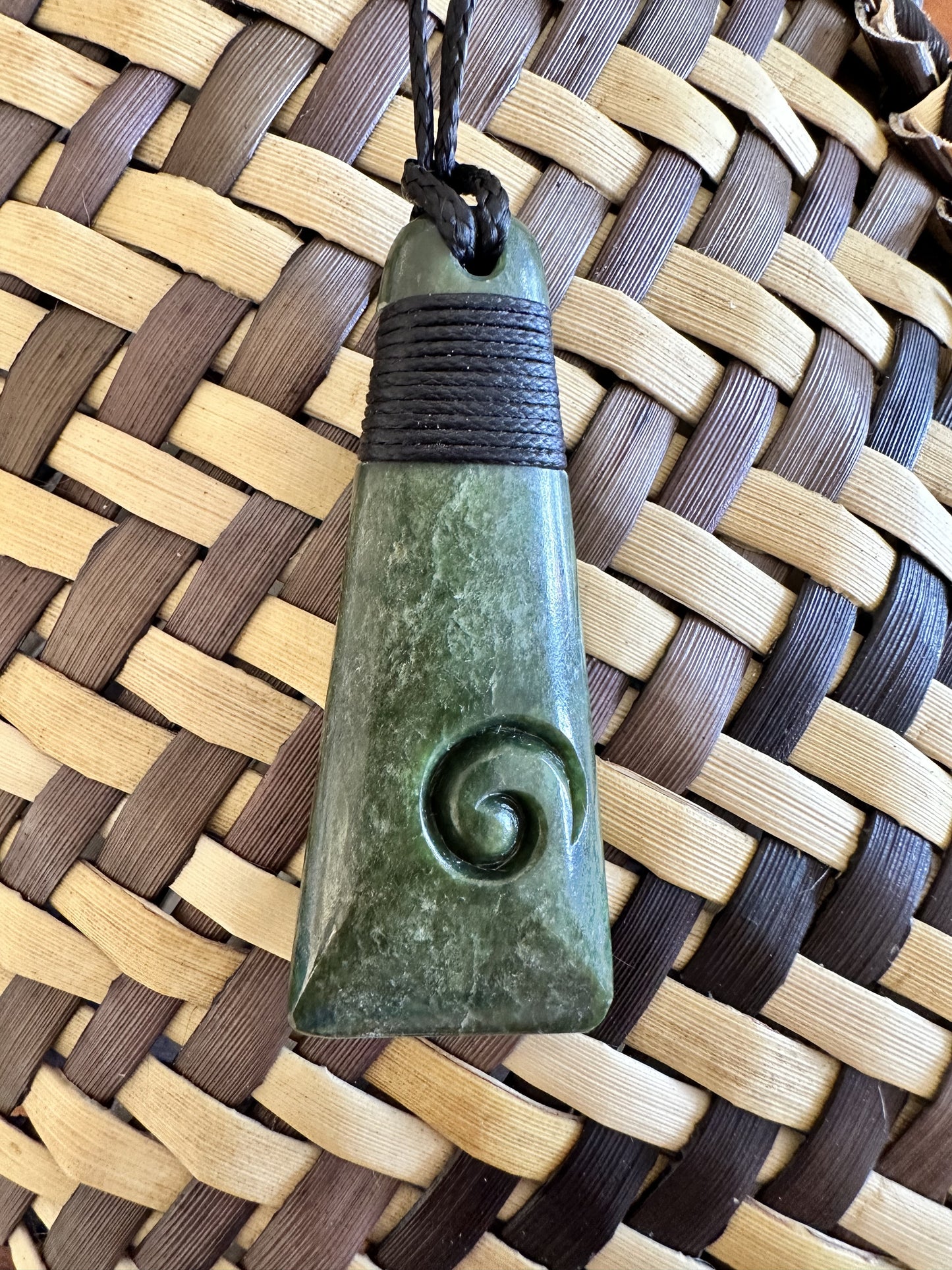 Marsden (Flower Jade) Toki with Koru Carving