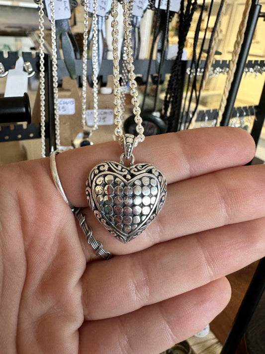 Sterling Silver Heart Pendant Large