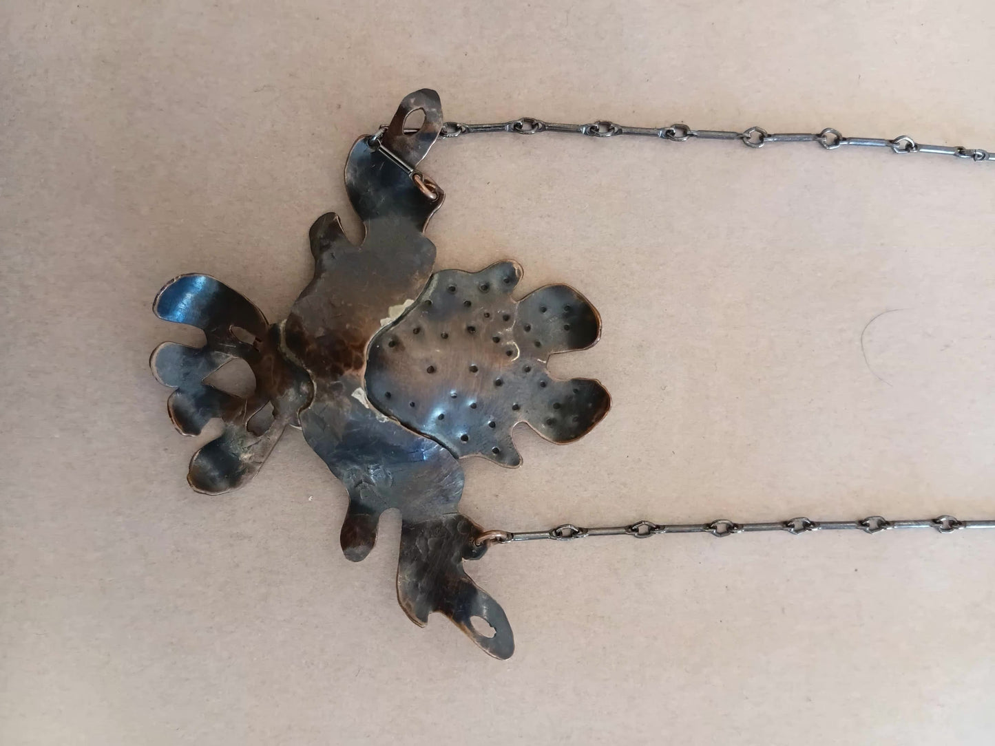 Copper Lotus & operculum necklace