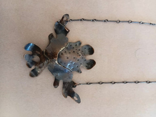 Copper Lotus & operculum necklace