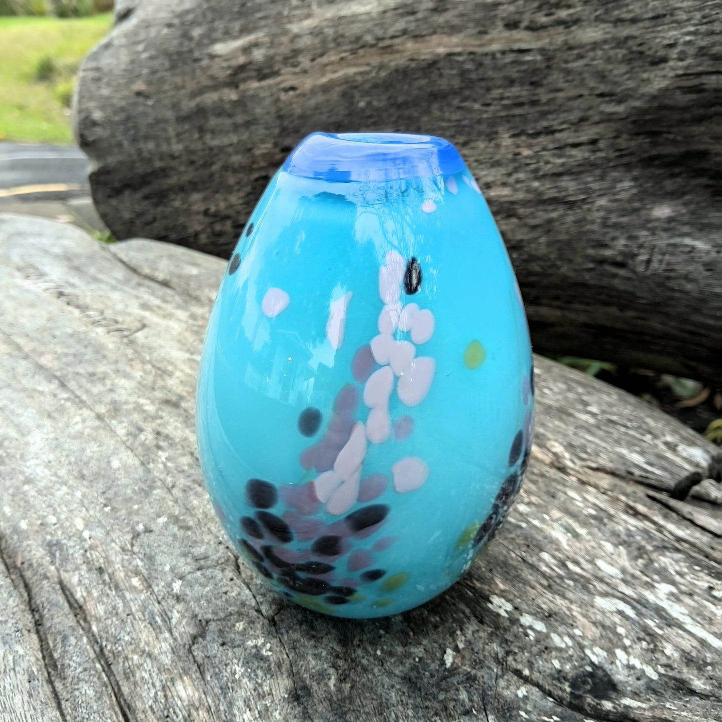 Tear Drop Vase-Cherry Blossom Blue
