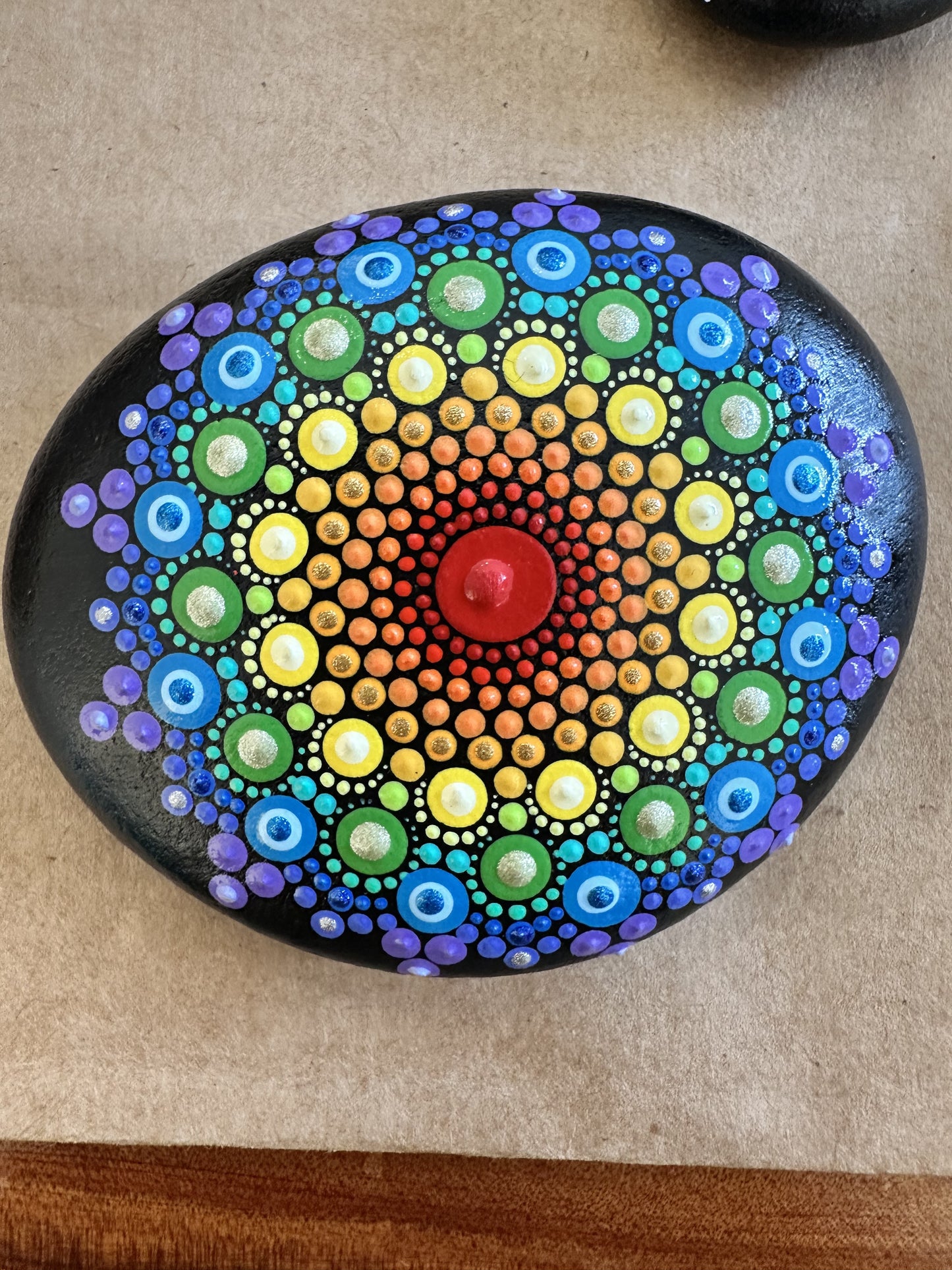 Rainbow Mandala Stone